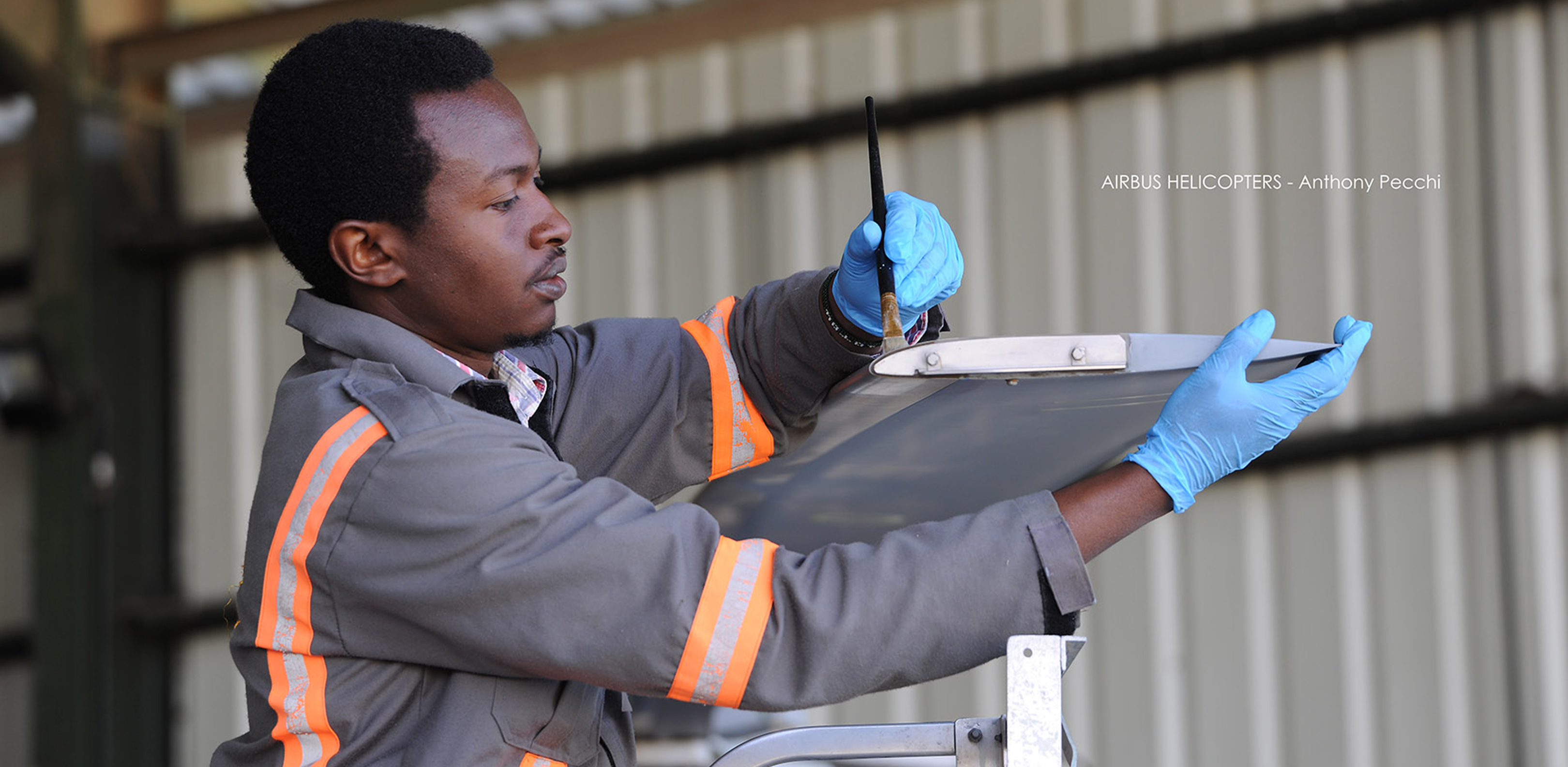 Aircraft mechanic at work