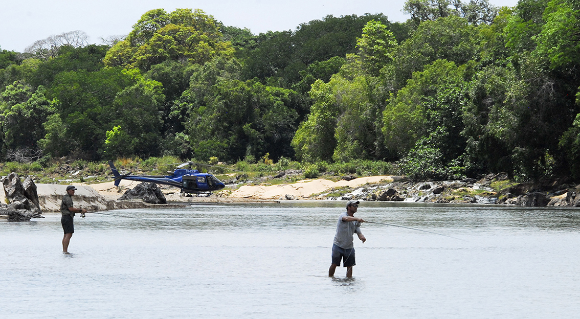 Tiger fishing on fly, in #Tanzania’s #Selous Game Reserve – with Goliath Expeditions on the Rufiji. This little visited corner of Africa, spanning 50,000km2, is protected with a great diversity of wildlife. The Tiger Fish here are vast – with high excitement catches of up to 14 pounds not being rare – and strictly on catch and release basis. #Tigerfish #flyfishing Edward Ghaui #RufijiRiver Asilia Africa Selous Game Reserve