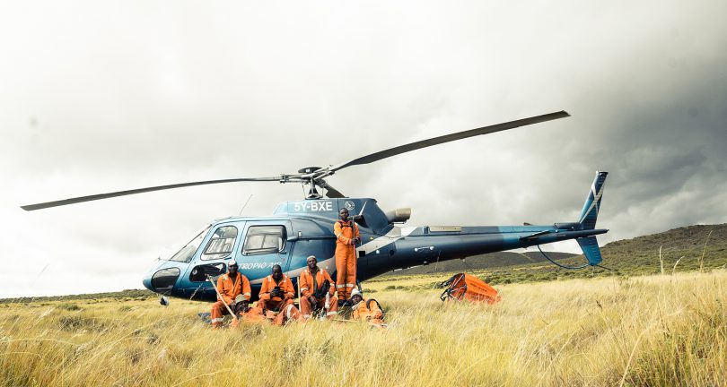 Team from Mount Kenya Trust fighting fires