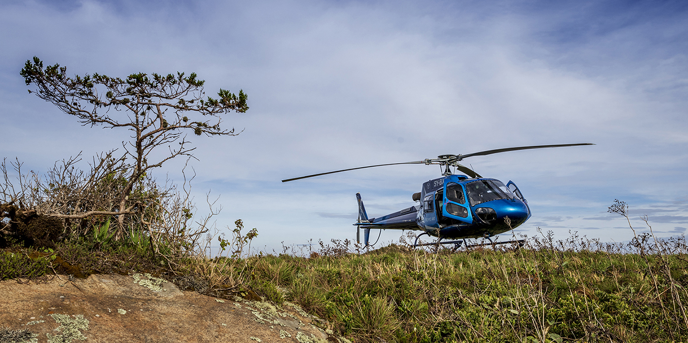 Helicopter in Kidepo, Uganda