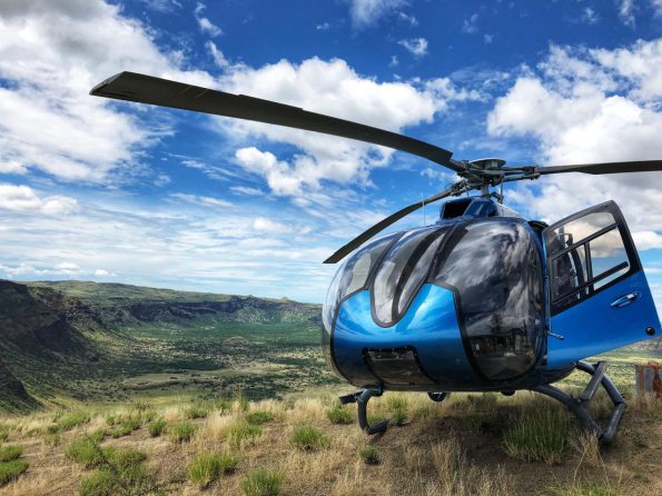 Helicopter in northern Kenya